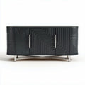 Black geometric design sideboard with gold legs 120 x 40 x 75cm