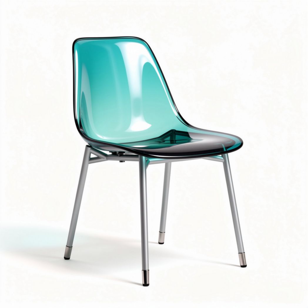 Transparent acrylic dining chair with black legs 40 x 40 x 80cm