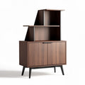 Wooden storage cabinet with open shelves and two doors 80 x 40 x 120cm