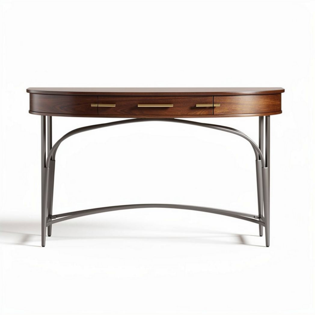 Black wooden console table with two drawers 100 x 50 x 75cm