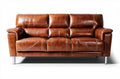 Leather sofa with modern design dimensions 200 x 90 x 85cm brown color