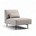 Modern lounge chair with removable cushion in light gray fabric 90 x 80 x 75cm