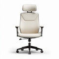 Ergonomic office chair with adjustable headrest soft leather upholstery 60 x 60 x 120cm