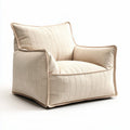 Fabric lounge chair in cream color with modern design 90 x 80 x 80cm